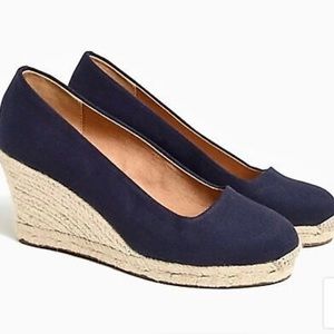 J Crew Navy Espadrilles Size 8